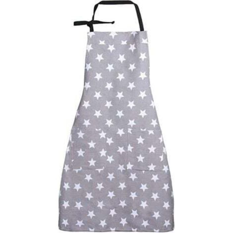 Tablier Tablier de Cuisine(Gris),Tablier de Cuisine Femme Tablier pour Cuisine,Ajustable en Lin de Coton Tablier pour Cuisine Familial Restaurant Barbecue (1/4)