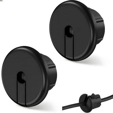 Lot de 2 œillets de bague murale pour câble adaptateur Ethernet Router, (noir), Kit de routage de câble pour trou mural de 2,5 cm et trou de fil de meubles (1/5)