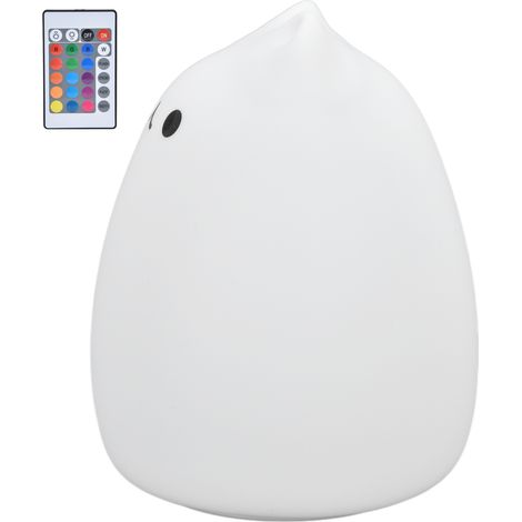 Veilleuse LED en silicone avec télécommande, chargement USB, motif chat coloré pour chambre à coucher. (1/5)
