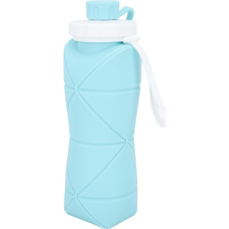 Bouteilles de voyage pliables en silicone avec bouchons étanches, souples et flexibles, 600ml bleu, pour salle de sport, randonnée et sport (1/5)