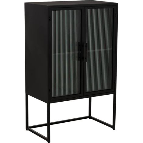 Vitrina de metal negro con 2 puertas 65x38,5x105,5h cm (1/5)