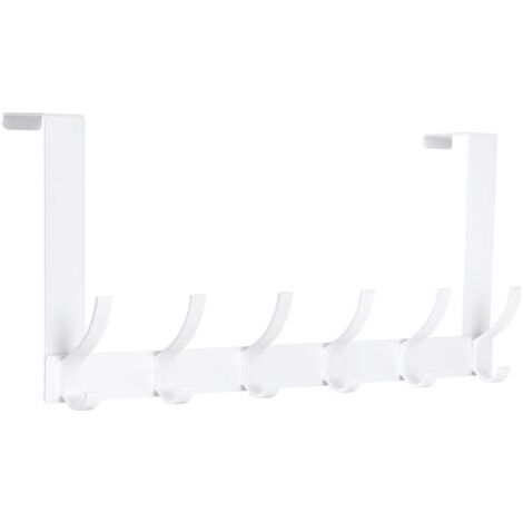 QORVA-Porte-manteau de porte avec 12 crochets, porte-manteau de porte, crochets de porte pour salle de bain et cuisine (blanc) (1/5)