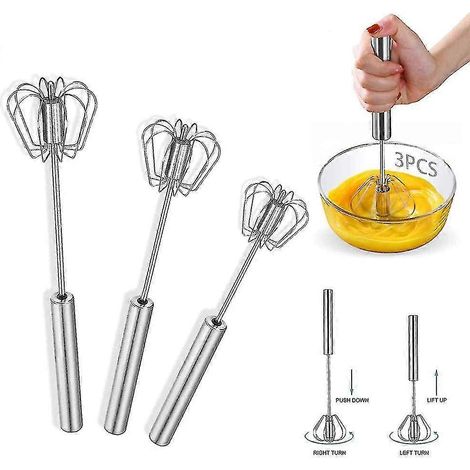 Set mit 3 halbautomatischen Schneebesen, Küchenschneebesen, Ballonschneebesen, Mixern, kompatibel mit Rührgeräten (1/4)