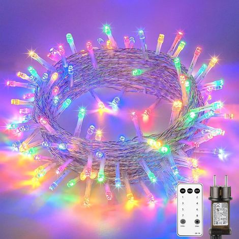 Guirlande Lumineuse Sapin de Noel,20M 200 LED Lumières de Noël Intérieur et Extérieure Électrique avec Télécommande 8 Modes Minuterie Etanche Fil Lumineux Décoration Chambre(Multicolore) (1/5)