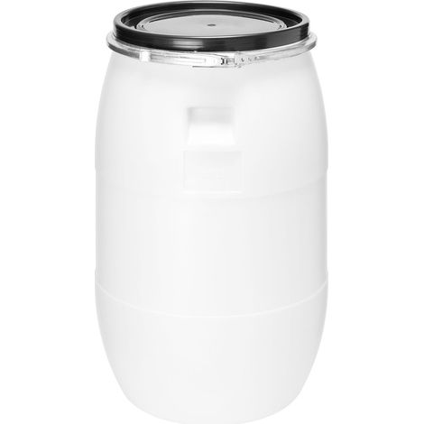 Garronda réservoir d'eau de 85 litres, Baril Alimentaire, fût à Large Ouverture en HDPE et sans BPA, tonneau de Jardin, bac à Aliments pour Animaux, conteneur d'eau, tonneau Universel GD-0078, Blanc
