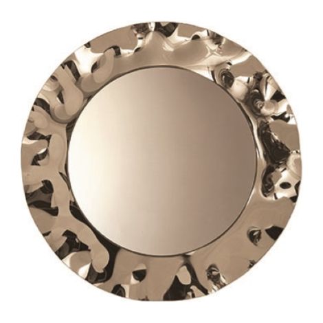Specchio tondo DANCE con cornice in vetro mosso D90 cm Bronzo (1/3)
