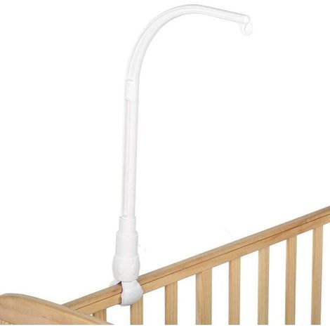 Support Pour Mobile De Lit Bébé Bras Suspendu Fixation Universelle Pour Jouets Sans Doudou Ni Clochettes Coloris Blanc