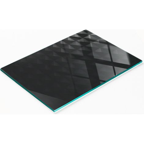 Elegante e resistente tagliere da cucina in vetro con motivo astratto, 80x52 cm. (1/5)