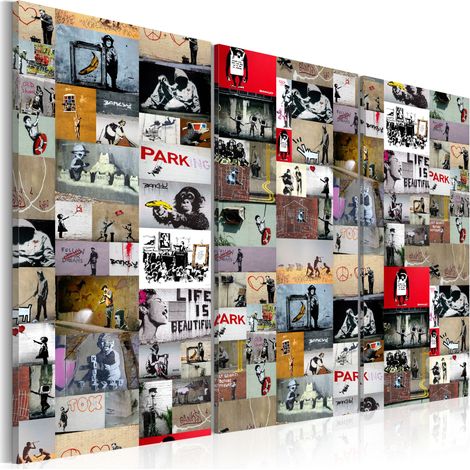 Quadro - Art of Collage: Banksy III - 90x60 (1/4)