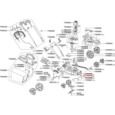 Asse ruote anteriore per rasaerba TONINO LAMBORGHINI RM 3816 COMPATIBILE - 044729