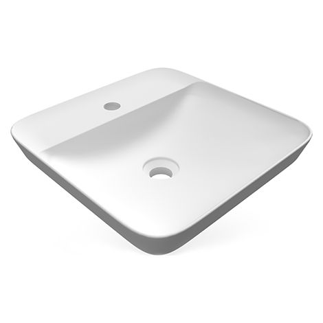 Lavabo incasso quadrato foro rubinetto Rak Ceramics Bianco (1/5)