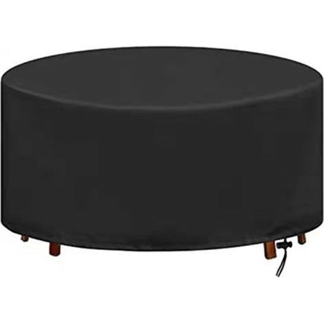 Cover Table Protector Round Table Cover Waterproof Windproof Furniture Cover Oxford Fabric Garden Furniture Cover (Diameter 142 x 68 cm)