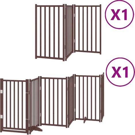 Maison Exclusive - Cancello Cani Porta Pieghevole Marrone 9 Pannelli 450cm Pioppo