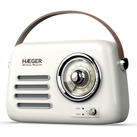HAEGER RADIO PORTATIL VINTAGE FM 5.1 BLUET HERITAGE CREAM
