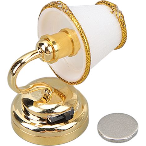 Lampe Murale LED Miniature Chaude pour Maison de Poupée 1/12, Applique Métallique, Décoration Éclairage Intérieur (1/5)