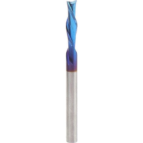 Fraise à 2 dents à gauche, finition bleue, outils de coupe 3,175 x 3,175 x 12 x 40 (1/4)