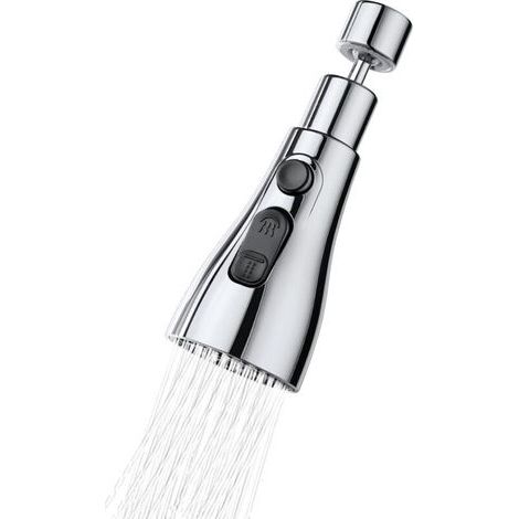 Robinet d'évier de cuisine 360 degrés, 3 modes, avec aérateur, tête de mitigeur rotative, adaptateur de robinet universel réglable (1/5)