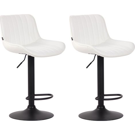 Pack de 2 taburetes de bar Lentini en polipiel Blanco Negro (1/5)