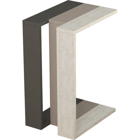 Tavolino da Soggiorno 30x40x57 cm Laterale Divano in Legno Bianco Antico Tortora Antracite (1/5)