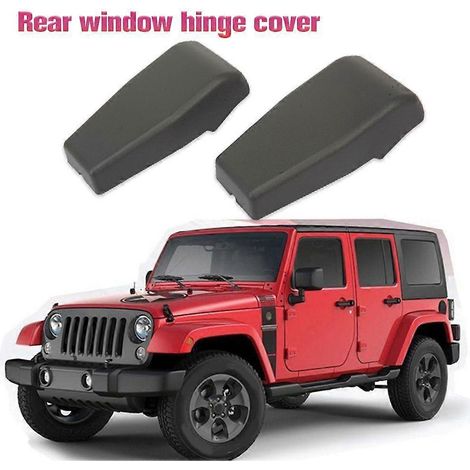 Lot de 2 caches de charnière de lunette arrière pour Jeep Wrangler JK 2007-2017 - Accessoire de décoration extérieure pour voiture (1/5)