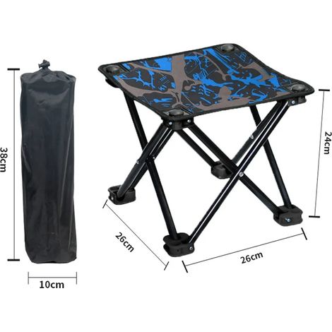 Klappbarer Campingstuhl Hocker Tragbarer Outdoor Fauler Hocker Kompakter Faltbarer Strandstuhl Rucksack Trekking Camping Strand Angeln Touristischer Gartengrill 4-Bein-Hocker Stuhl