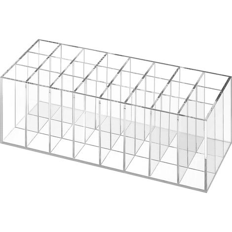 Transparenter Acryl-Aufsteller mit 36 Fächern für Lippenstifte, Schreibtisch- oder Schminktisch-Organizer.