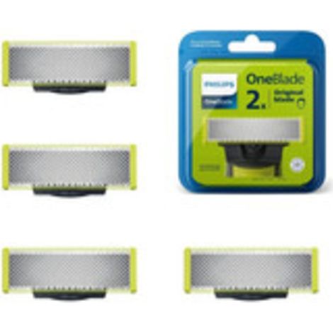 Lame di ricambio Philips OneBlade, confezione da 4, compatibili con tutti i manici OneBlade QP220/50, punte per rifinitore resistenti e affilate (1/5)