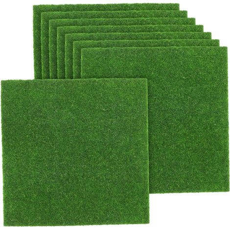 8 Pcs Feuille De Mousse Artificielle Micro Scène Disposition Prop Gazon Artificiel Tapis De Mousse Décor De Maison De Tapis De Mousse Fausse Mousse Faux Tapis d'herbe Faux (1/5)