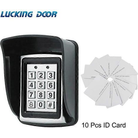Clavier de contrôle d'accès métallique avec lecteur de cartes EM, sonnette 125 kHz, compatible avec 1000 utilisateurs et 10 cartes d'identification. (1/5)