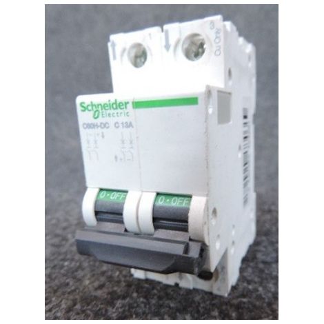 Disjoncteur 13A 2P courbe C bornes vis modulaire Acti9 C60H DC SCHNEIDER A9N61529