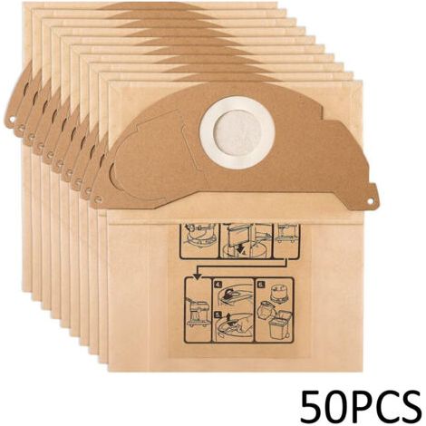 50 Sacs pour Aspirateur Karcher WD2 MV2 6.904-322.0 WD 2.200 WD2250 A2004 A2054 A2099,Remplacement pour Aspirateur Karcher (1/5)