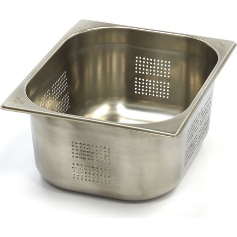 Conteneur gastronorme - 1/2 GN - 15 cm de profondeur - Acier inoxydable - Perforé - Maxima (1/3)
