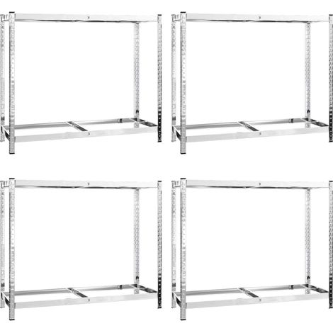 vidaXL Estanterías de neumáticos 2 niveles 4 uds acero 110x40x110 cm (1/2)
