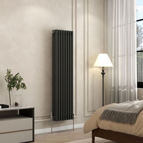 AVER-GROWTH 4 Column Traditional Cast Iron Style Radiator Anthracite 1500x380mm (1/5)