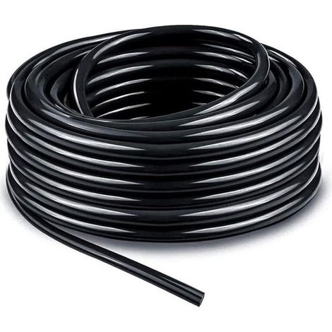 Tuyau d'irrigation goutte à goutte 5-8 mm, PVC noir, tube micro-goutte, mécanisme à enrouleur, composant d'irrigation de jardin, noir, 10 m (1/4)