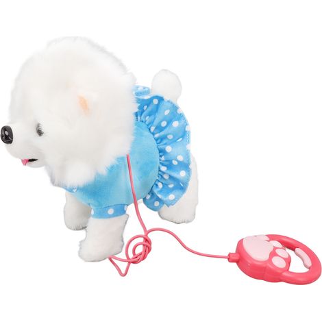 Interaktiver elektronischer Plüschhund, der singt und mit Fernbedienung und Leine läuft – perfektes Geburtstagsgeschenk für Kinder und Kleinkinder – blau (1/5)