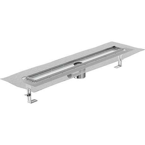 ACO ShowerDrain E+ Canalina doccia DN50/800x84 1,5Grado 0,6l/s Flhori/WS50/Acciaio inox con manicotto di tenuta grigio, 9010.77.01