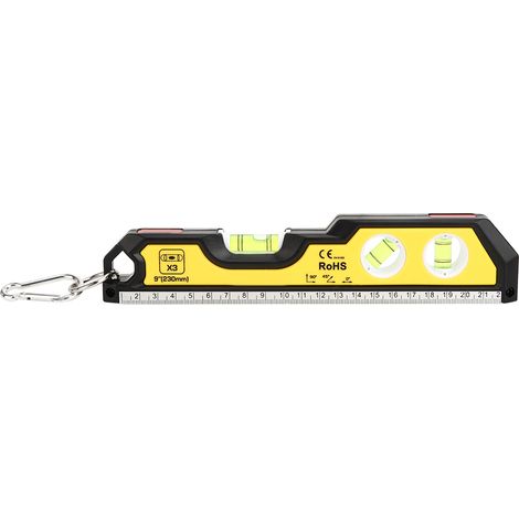 Règle magnétique horizontale en plastique portable, niveau à bulle de haute précision pour mesure (1/5)