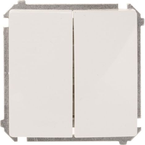 Interruptor doble para escaleras Simon Basic con iluminaci贸n, blanco BMW6/2L.01/11