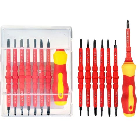 2 Sets mit je 14 isolierten Magnetschraubendrehern, Elektrikerwerkzeug