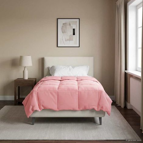 Ganzjahresbettdecke Gepolstert Rosa 140 x 200 cm Mikrofaser