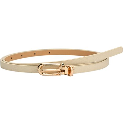 Robe simple et tendance pour femme - Pull décoratif avec ceinture polyvalente - Boucle ardillon en polyuréthane - Ceinture fine automatique pour homme, beige, taille unique (1/5)