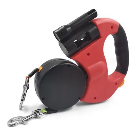 Green Mobility-Laisse Double pour Chien Rétractable avec Deux Longs Cordons de 3 Mètres, Laisse pour Chien Double à 360 ° sans Enchevêtrement pour Promener Deux Chiens Jusqu'à 50 LB le rouge (1/5)