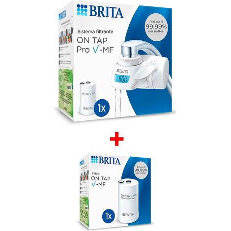 Brita Sistema Filtrante On Tap Pro V-MF per Il Rubinetto + 1 Filtro OMAGGIO (TOTALE 2 FILTRI)