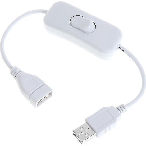 Câble USB neuf de 28 cm, rallonge USB 2.0 mâle vers femelle, blanc. (1/4)