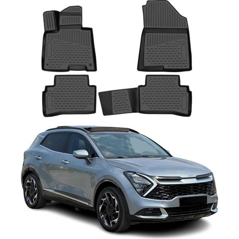 OMAC Tapis de Sol pour Kia Sportage NQ5 2022-2026 sur Mesure en Caoutchouc Noir (1/5)