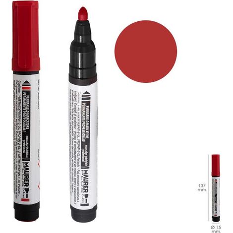 Rotulador Permanente Profesional Rojo (1/3)