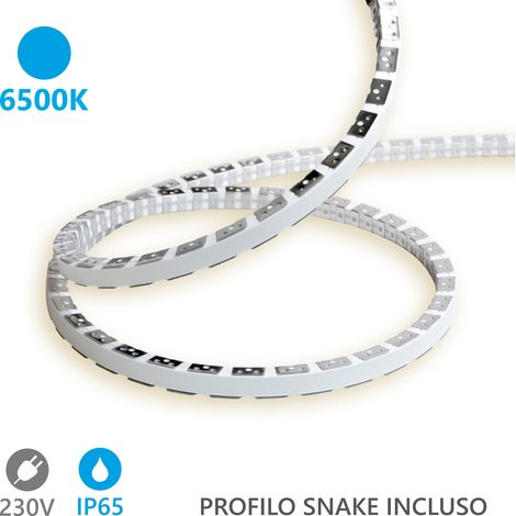 Bande LED flexible Alcapower Snake Flex 20 m 230 V 12 W/m 6500 K IP65 - Enrouleur professionnel flexible haute luminosité avec technologie SMD 2835 (1/4)
