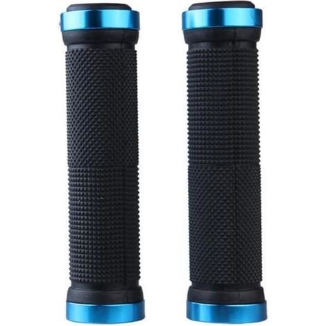 Poignée de Guidon Grip Lock-on pour Vélo Bicyclette Bleu - Lot de 2 (1/4)