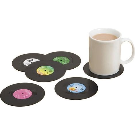 Dessous de Verre Rond Vintage CD vinyle Porte-gobelet Cadeau Pour Fans Musique (1/4)
